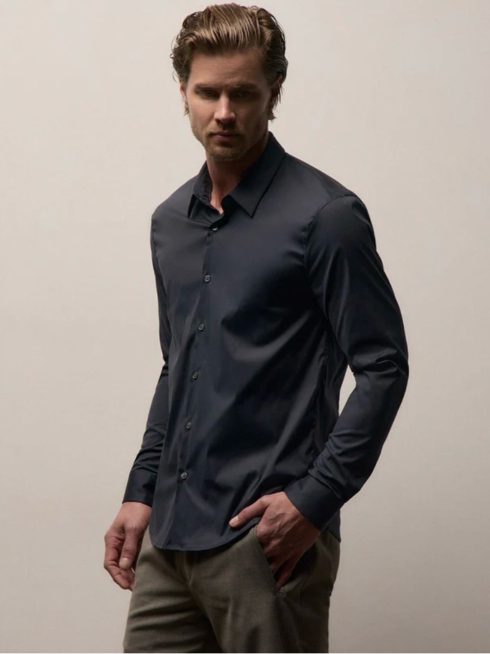 James Perse Men’s Dark Navy Dress Shirt